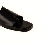 Yuna Cloak Vegan Leather Black Women Slides