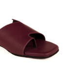 Yuna Cloak Vegan Leather Maroon Women Slides