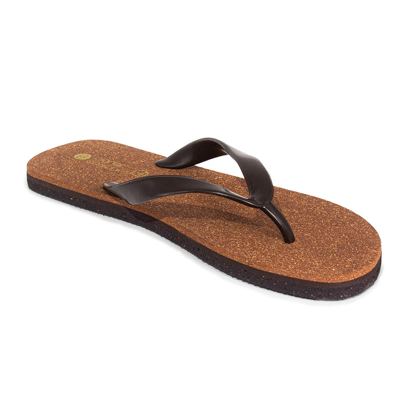 Exis Thong-Strap Cork Brown Flip-Flops For Men