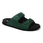 Zen Luxe Dual-Strap Vegan Suede Green Men Slides