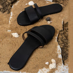 Tev Cloak Vegan Leather Black Women Slides