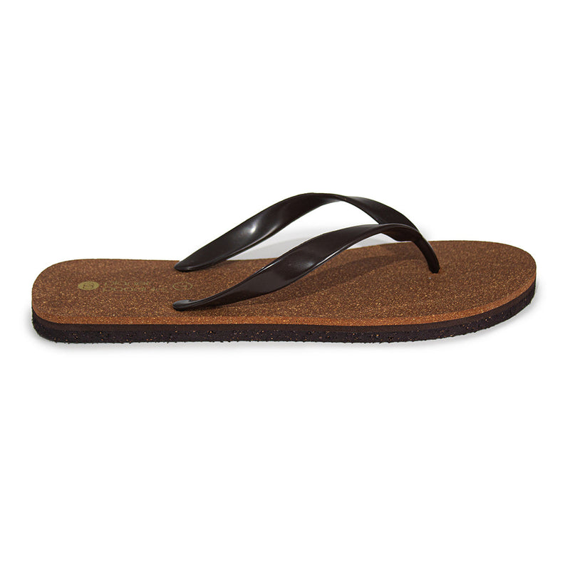 Exis Thong-Strap Cork Brown Flip-Flops For Men