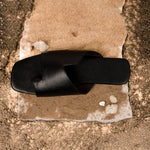 Yuna Cloak Vegan Leather Black Women Slides