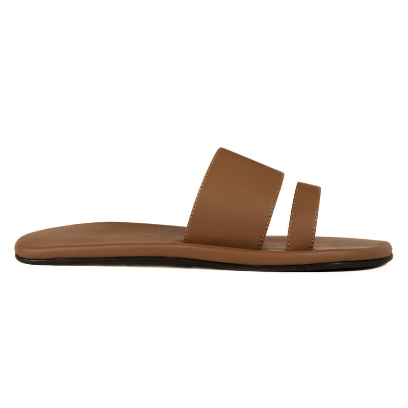 Tev Cloak Vegan Leather Brown Men Slides