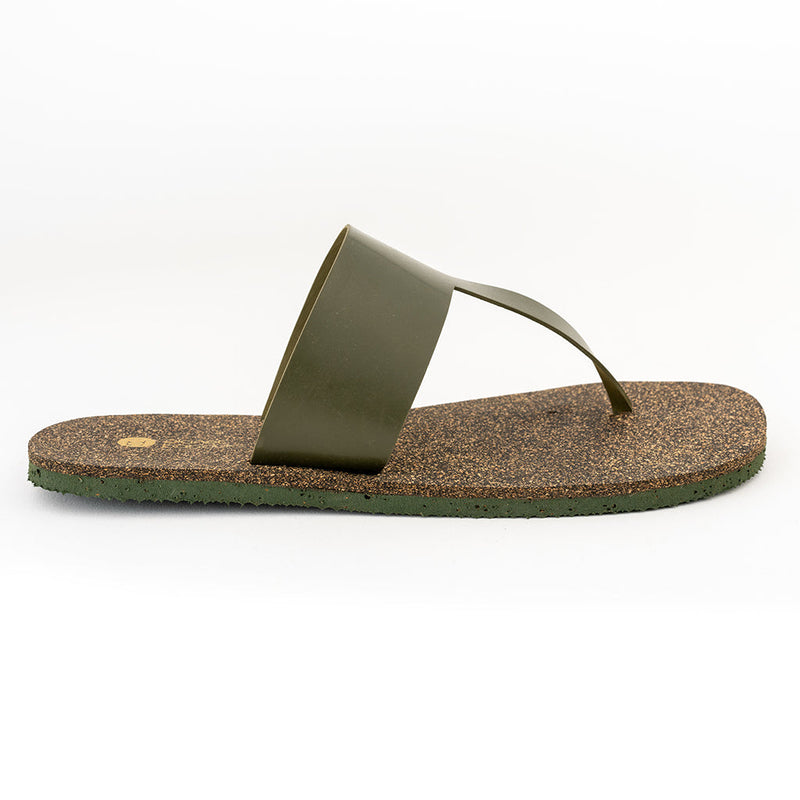 Eso Thong-Strap Cork Green Women Slides