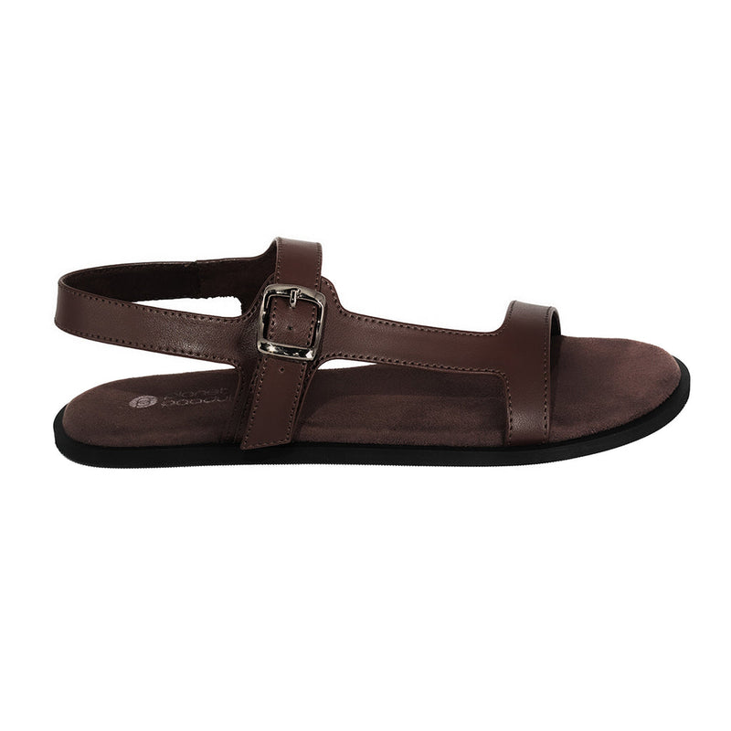 Ella Dual-Strap Vegan Leather Brown Women Sandals