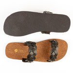 Lumi Dual-Strap Cork Brown Women Slides