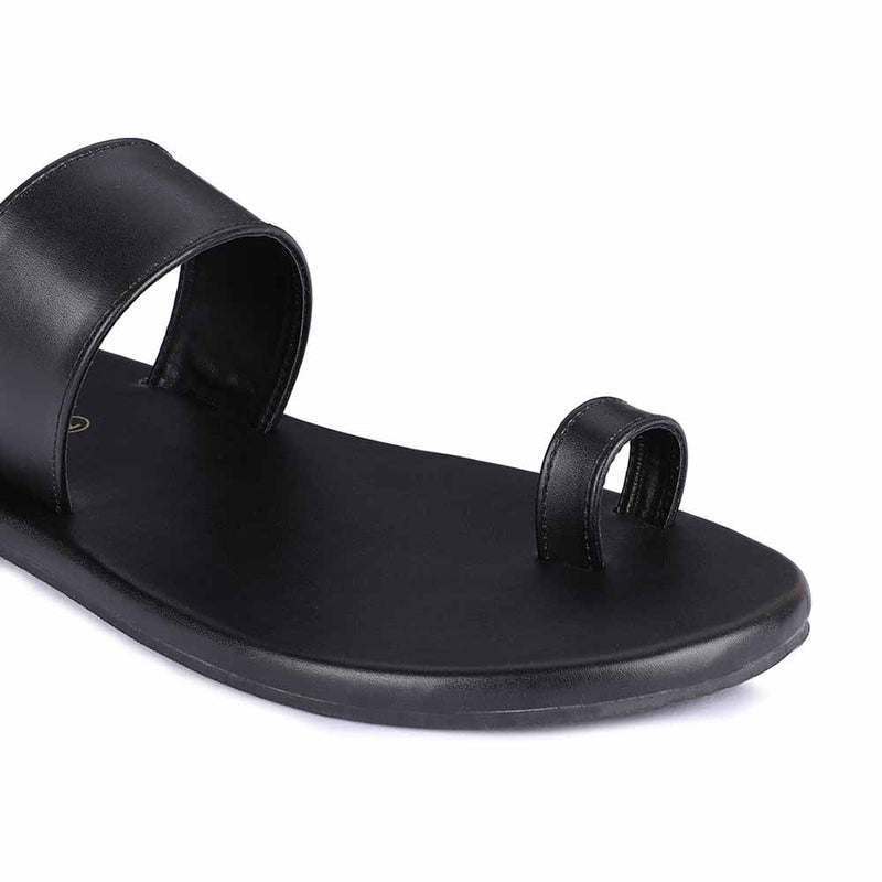 Vaana Toe-Ring Vegan Leather Slides Men