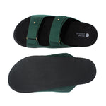 Zen Luxe Dual-Strap Vegan Suede Green Men Slides