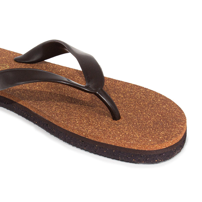 Exis Thong-Strap Cork Brown Flip-Flops For Men