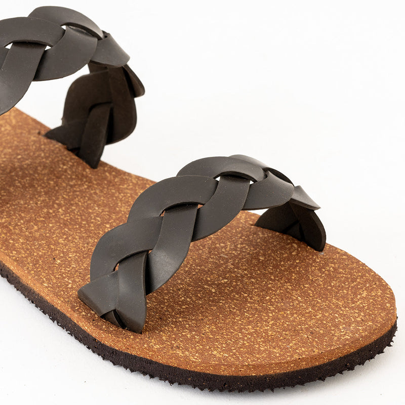 Lumi Dual-Strap Cork Brown Women Slides