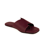 Yuna Cloak Vegan Leather Maroon Women Slides