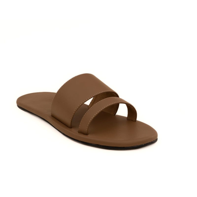 Tev Cloak Vegan Leather Brown Men Slides