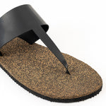 Eso Thong-Strap Cork Black Women Slides