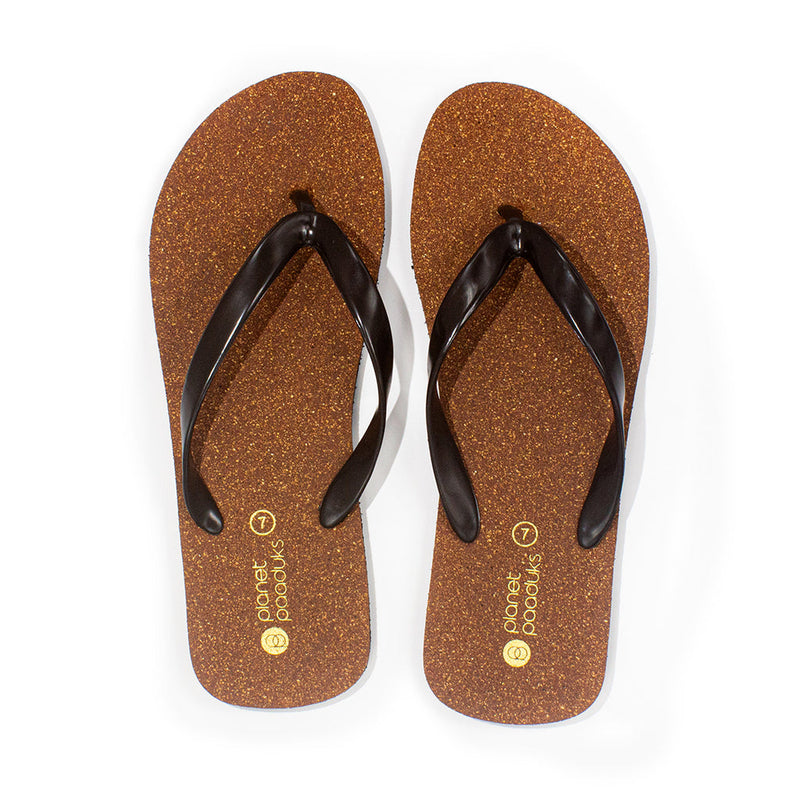 Exis Thong-Strap Cork Brown Flip-Flops For Men