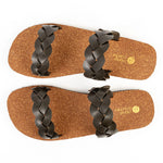 Lumi Dual-Strap Cork Brown Women Slides