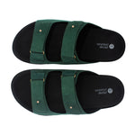 Zen Luxe Dual-Strap Vegan Suede Green Men Slides