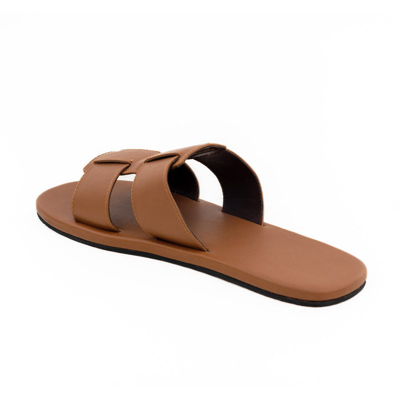 Dune Cloak Vegan Leather Brown Men Slides