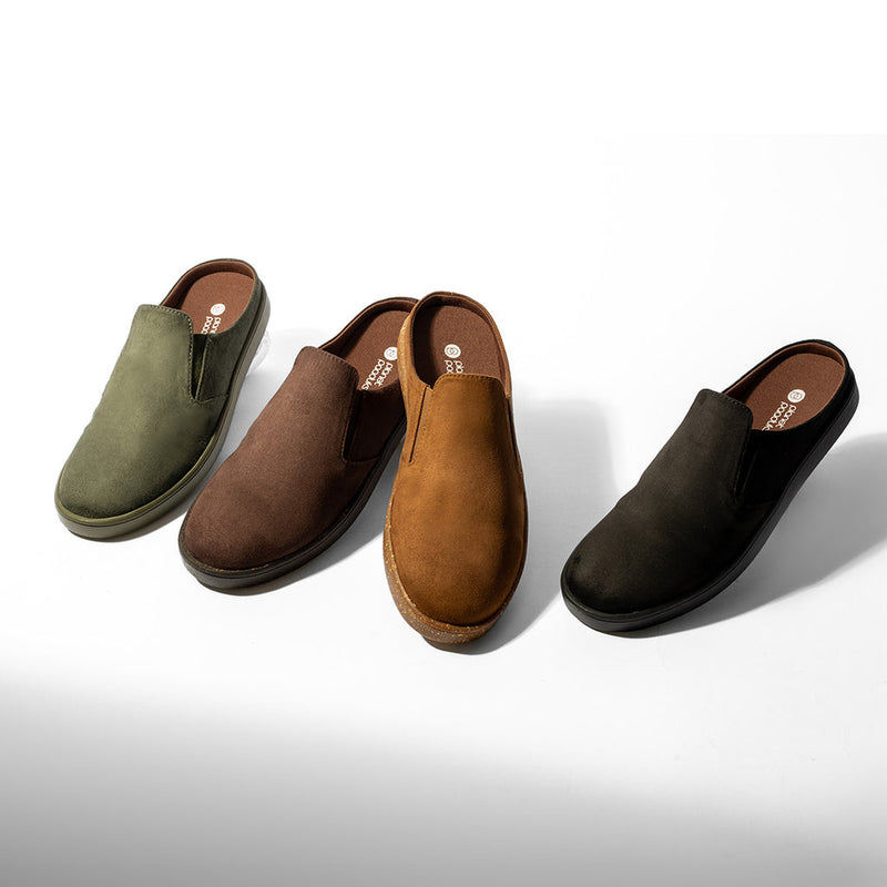 Nest Mules Vegan Suede Brown Men Slip-ons