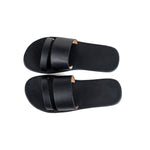 Tev Cloak Vegan Leather Black Men Slides