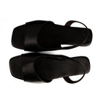 Seashell Slingback Vegan Leather Black Women Sandals