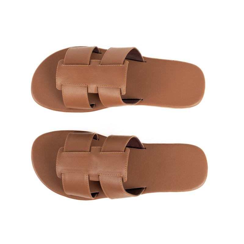 Dune Cloak Vegan Leather Brown Men Slides