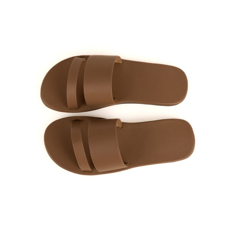 Tev Cloak Vegan Leather Brown Men Slides