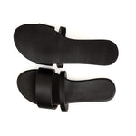 Tev Cloak Vegan Leather Black Women Slides