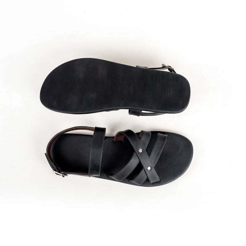 Ray Crossover Vegan Leather Black Men Sandals