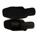 Yuna Cloak Vegan Leather Black Women Slides