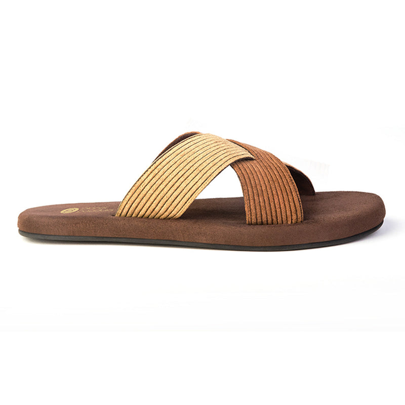 Ben Luxe - Crossover Corduroy Brown Men Slides