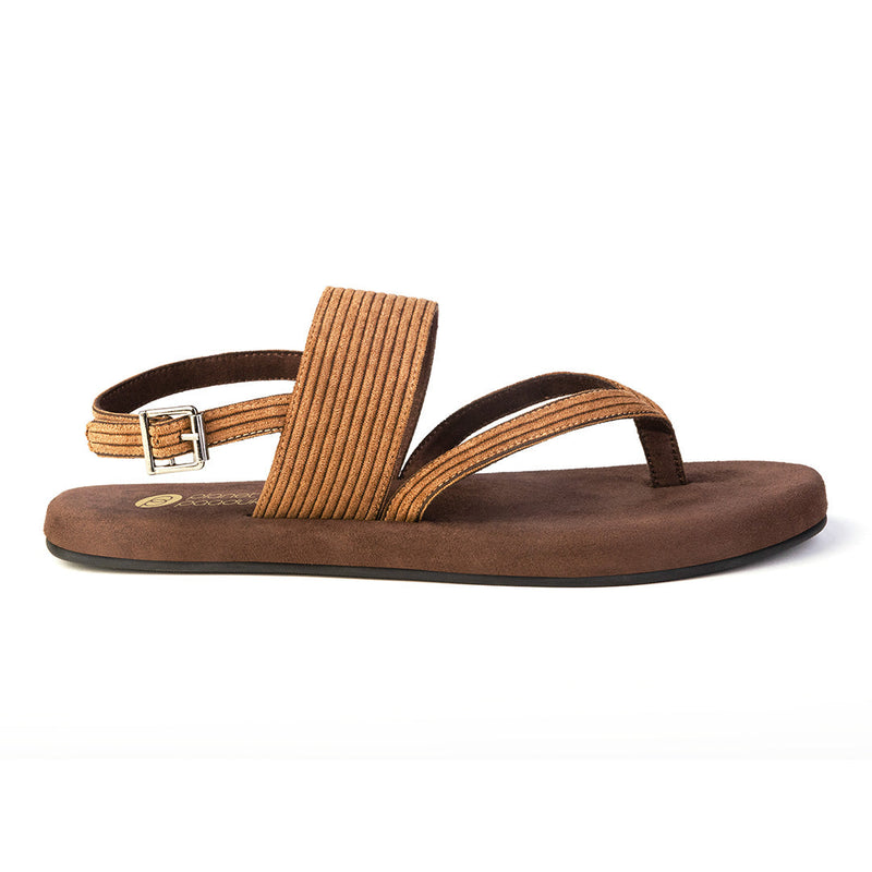 Hiver Luxe - Thong-Strap Corduroy Brown Men Sandals