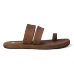 Uri Luxe - Toe-Ring Vegan Suede Brown Men Slides