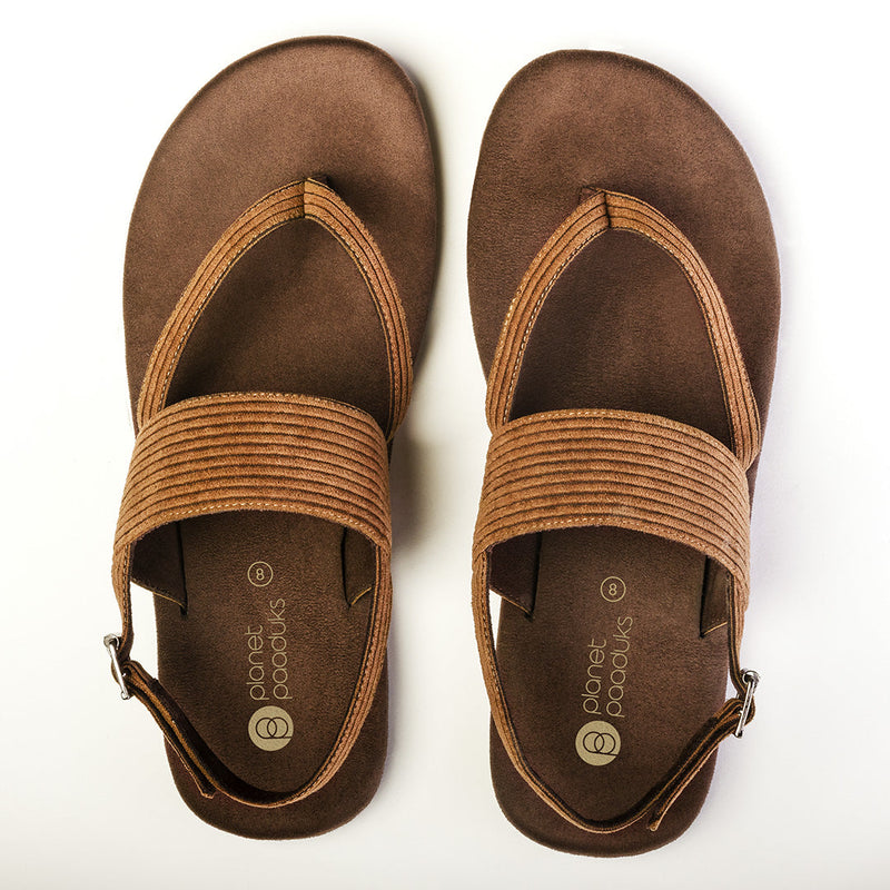 Hiver Luxe - Thong-Strap Corduroy Brown Men Sandals