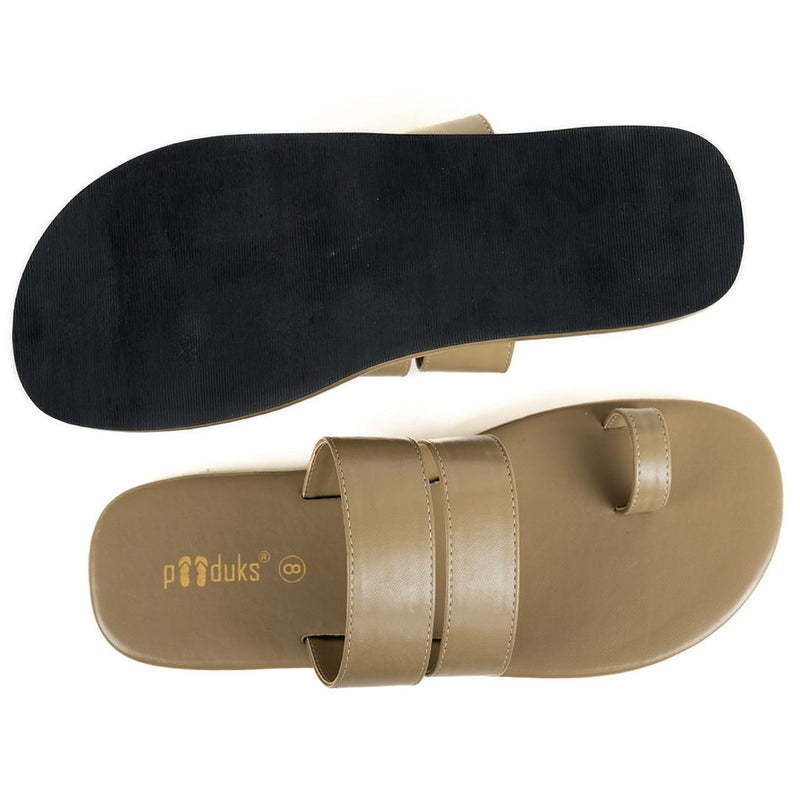 Uri Toe-Ring Vegan Leather Slides Men