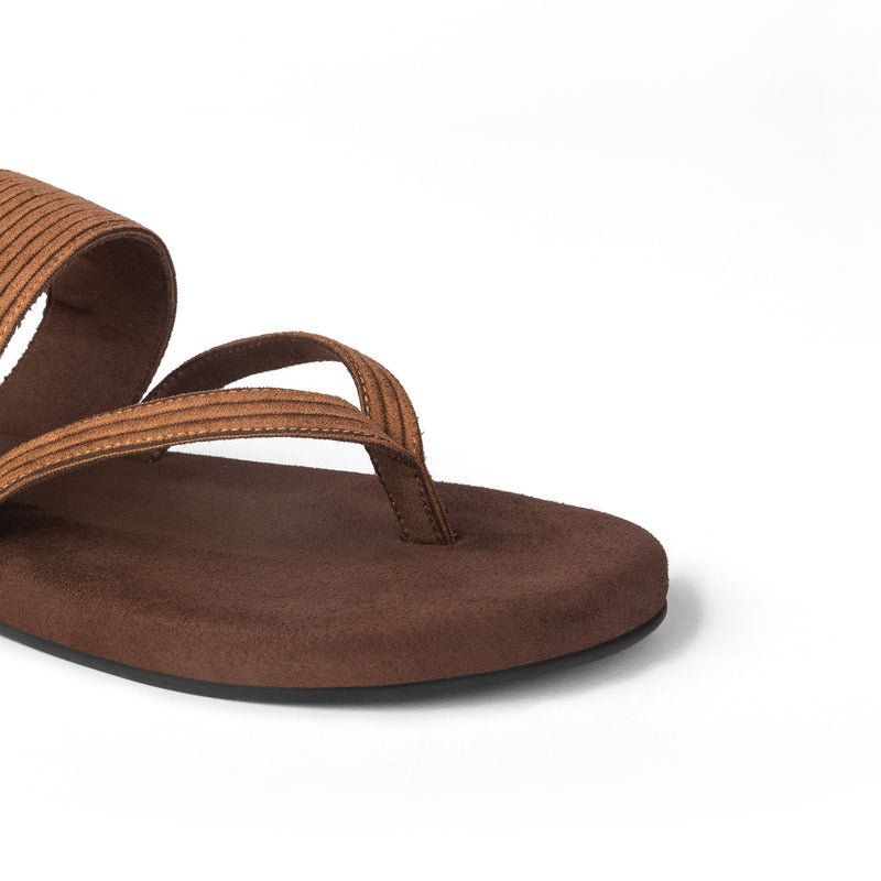 Hiver Luxe - Thong-Strap Corduroy Brown Men Sandals