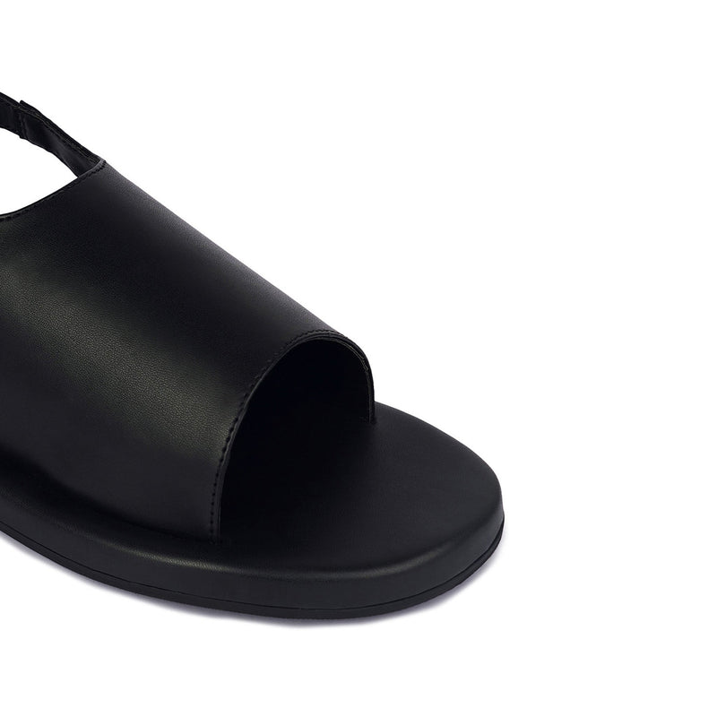 Nas Cloak Vegan Leather Black Sandals Men