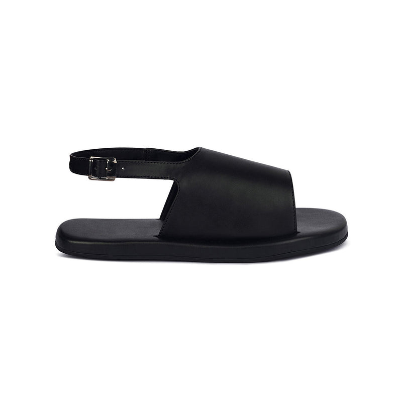 Nas Cloak Vegan Leather Black Sandals Men