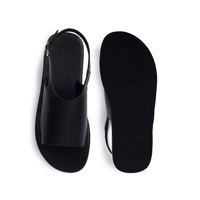 Nas Cloak Vegan Leather Black Sandals Men